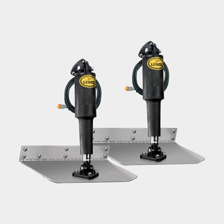 Elektrisch trimvlakkit Lenco, 12 x 30" (30 x 76 cm), voor boten van 34 - 54 voet (10.36 - 16.46 meter), 12 V, aluminium, met trimvlakken + cilinders