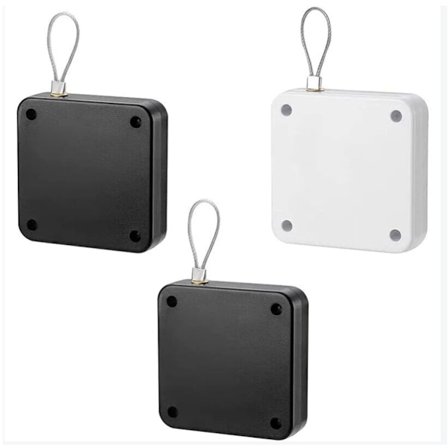 Automatisk dørlukker til boliger med flere funktioner, induktion, 3 pakker med stålkabel (sort og hvid)