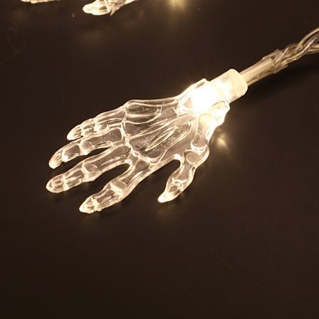 1kpl Halloween-lyhty 3m Aave Rannekoruvalo 20 Led terassille Joulukoriste (Aavekäsi valkoinen)