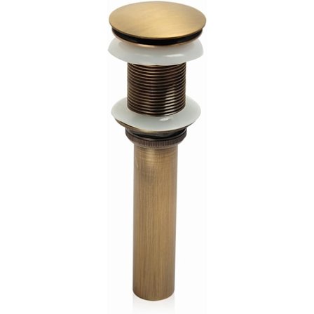 Handfat utan slitsar, tryckknapp, pop-up, klick-klack, propp utan överlopp (antik mässing)