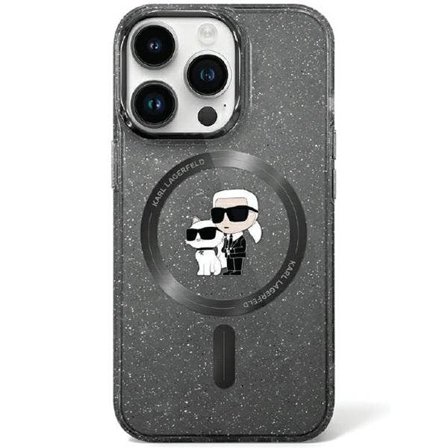 Karl Lagerfeld KLHMN61HGKCNOK iPhone 11/Xr 6.1" Hardcase Karl & Choupette Glitter MagSafe