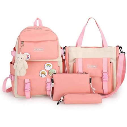 4 kpl Koululaukkuja Setti Kawaii Reput Teinitytöille Koulu Reppu Koulu Esteettinen Reppu Tarvikkeilla