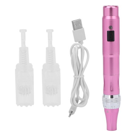 Trådlös Elektrisk Microneedling Pen Justerbar Derma Roller för Ansikts- och Kroppshudreparation Roséguld