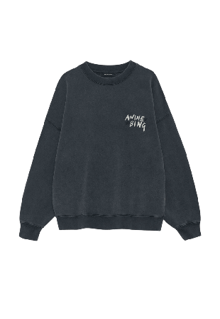 Anine Bing Miles Sweatshirt Empowerment - Washed Black Tröjor Dam Svart X-SMALL