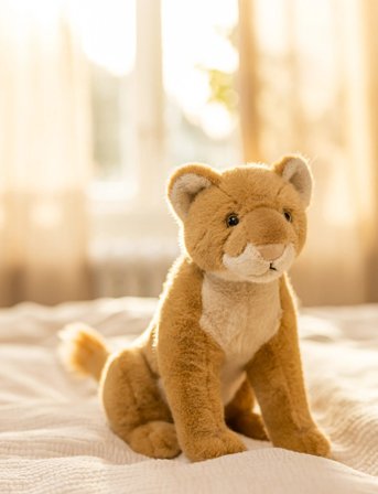 Teddykompaniet Naturtrogen Lejonhona, Sittande - Beige - 43 CM