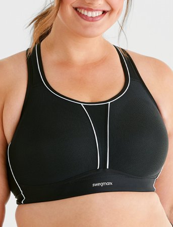 Swegmark Movement Sports Bra Coolmax Moulded Cups - Black - D x 70