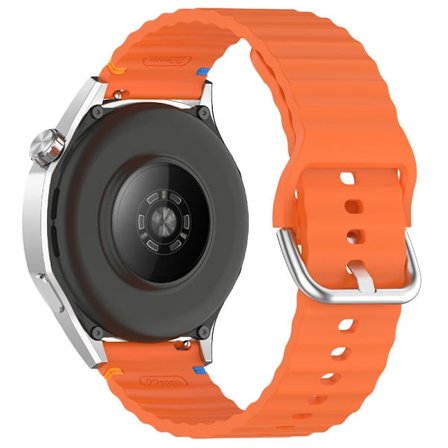 Klockarmband 22 mm Silikon Wave Design Orange