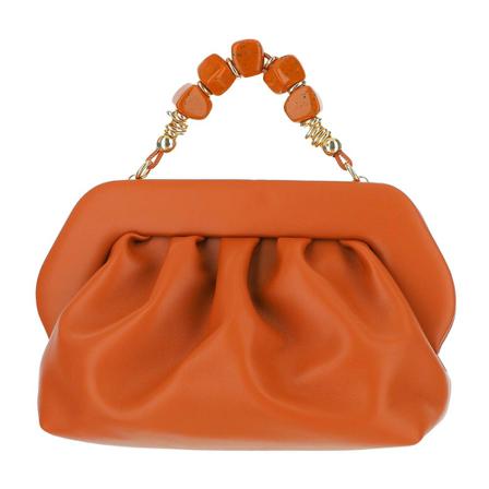 THEMOIRè, Nappa leather clutch bag Removable shoulder strap Top magnetic closure Lined Brown Made in Italy Composition: 65% polyurethane, 20% 