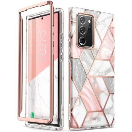 lason Cosmo Series Skal Designad för Galaxy Note 20 Ultra 5G (2020 Release), Skyddande Stötfångare Marmormönster Utan Bui Marmor
