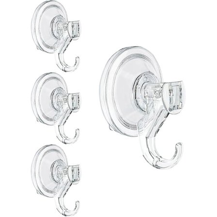 4 kappaleen pakkaus tehokkaita imukuppikoukkuja, monikäyttöisiä vahvoja imukuppikoukkuja, jotka kestävät jopa 5 kg kylpyhuoneen seinälle, oveen, 