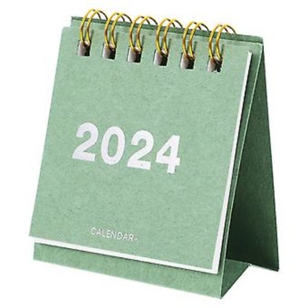 Fritstående Kalender 2023 2024 Skrivebords Kalender Skrivebords Kalender Bordkalender til Kontor 7X6.3X3.2CM Grøn