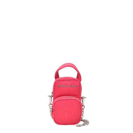 Marine Serre, Parpaing Bag in Pink Canvas Roze, Dames, Maat:ONE Size,polyester