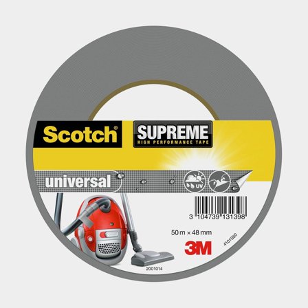 Ruban adhésif toil 3M Scotch Universal Supreme, 48 mm x 50 meter, argent