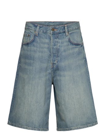 Weekday Astro Denim Loose Baggy Shorts - Blue - 29