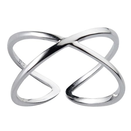 Silver Cross Design Ringar Enkel Öppen Ring Mode Finger Ring Delikat Finger Smycken För Kvinna Flicka