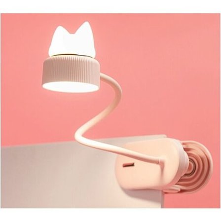 Flexibel Clip-on Nattlampa med USB Uppladdningsbart Batteri / LED Läslampa och Skrivbords-, Säng-, Sängbordslampa, Rosa