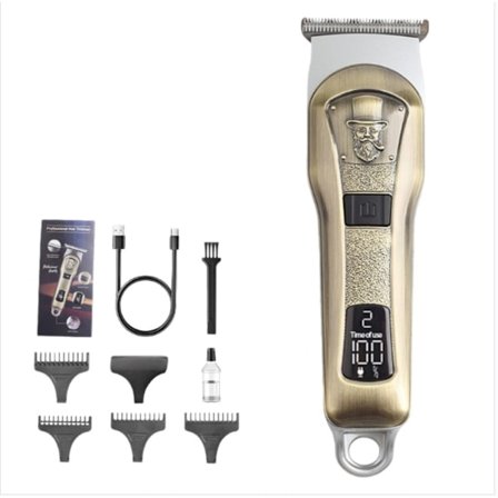 Professionell Hårklippare för Män - Sladdlös Hårtrimmer med Digital Display för Precision