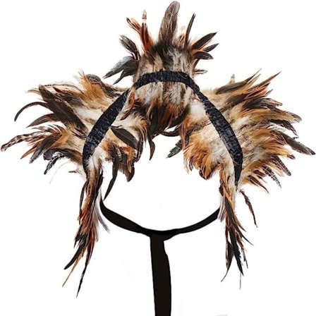 Fjerkappe Fjersjal BRUNT