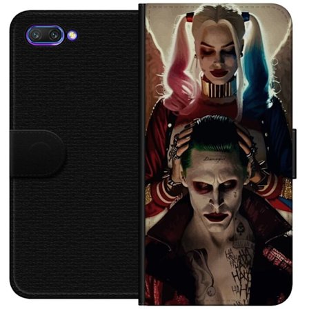 Kompatibelt Plånboksfodral till Honor 10 Joker och Harley Quinn DC Comics Suicide Squad poster retro komiska skurkar par film fanart design