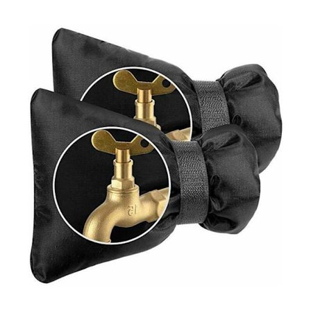 2 stk. udendørs hane beskyttelsesbetræk - havehane beskyttelse, tyk beskyttelse til udendørs hane mod frost - vandtæt - sort