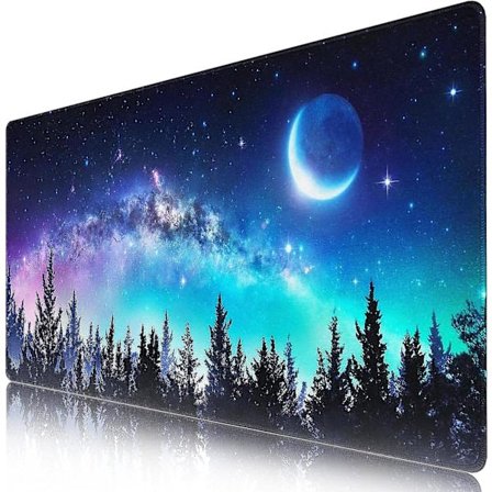 Galaxy Stor Musemåtte, Skrivebordsmåtte med Skridsikker Base, Udvidet Musemåtte XXL, Tastatur Musemåtte Skrivebordsmåtte Oven På Skrivebordet (90x40 