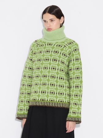 Holzweiler Norwegian Wool Turtleneck - Green Mix - Women's - S