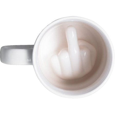 Keramisk krus med overraskelseseffekt Hvit Stinky Finger Gadget Kaffe krus [DB]