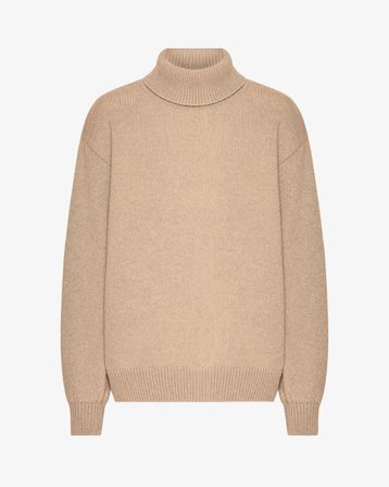 Merino Wool Turtleneck - Honey Beige - Female - M