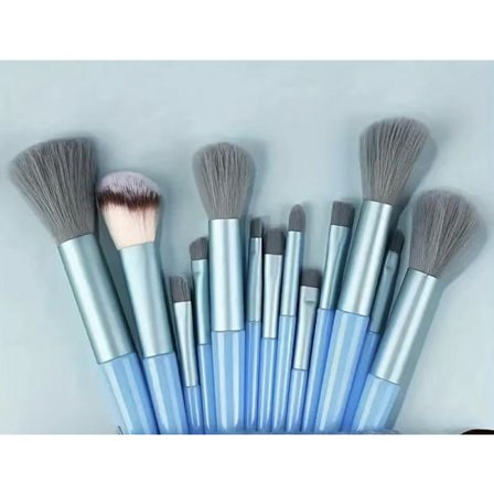 Nytt 13 Four Season Grönt Sminkborstset Portabel puderrougeborste ögonskuggsborste Komplett set med sminkverktyg