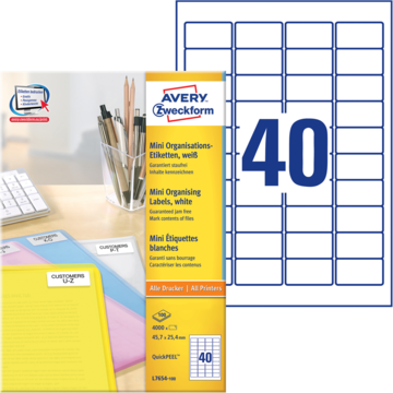 Avery Minietikett 45,7x25,4 mm