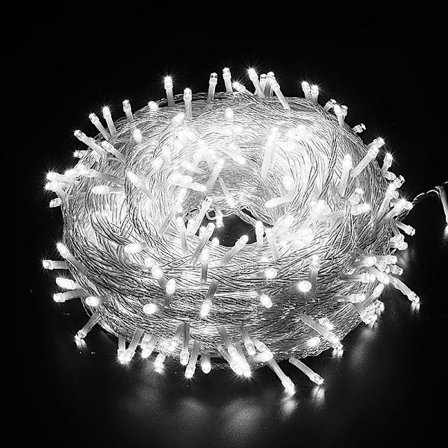 Julelys, LED lyskæde, 100M 1000 LED stjernelys, 8 tilstande (hvidt lys)