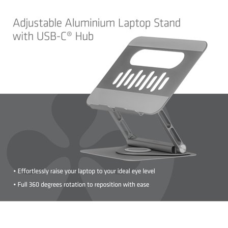 Club 3D Laptopständer mit USB-C HUB 100W 360° 4K60Hz