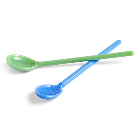 Hay Mono skjeer laget av glass, 2 stk, skyblå/grønn' - 'Sky blue/green
