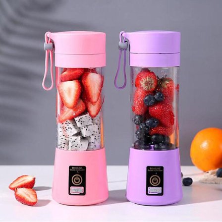 Blender Smoothie Maker, Portabel Juicer Blender med 6 blad i rostfritt stål, USB