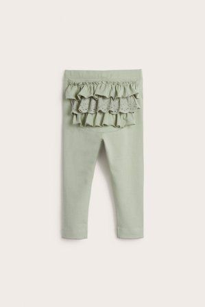 Newbie | Leggings med volanger | Grön