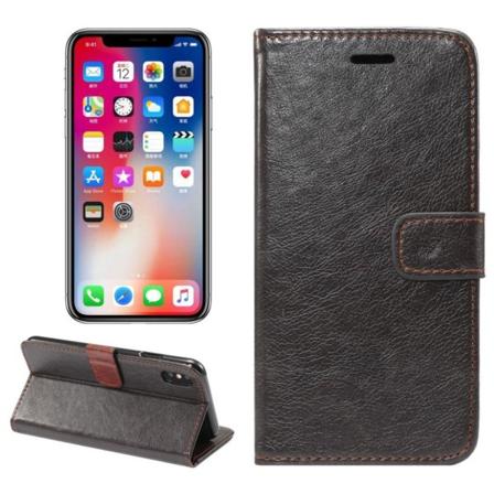 iPhone 9 Plus Villihevos Rakenne Pintainen synteetti Nahka Lompakko Suojakotelo - Musta Black