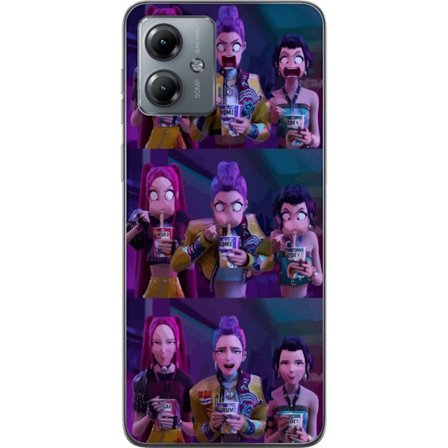 Motorola Moto G14 Läpinäkyvä kuori Demon Hunters KPop figur med mörk aura