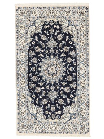 Noué À La Main Naïn Tapis 115X201 De Laine Gris/Noir Petit