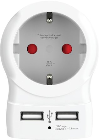 SKROSS strømadapter - 2 x USB - 12 watt
