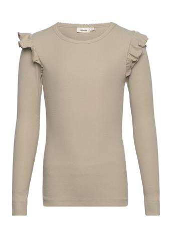 Nmfgago Ls Slim Top Solid Sep Lil Grey Lil'Atelier