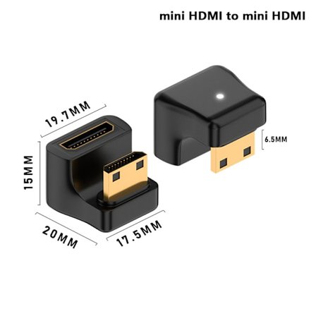MINI HDMI til HDMI Adapter Converter Videospiller HD 1080P 2K 4K