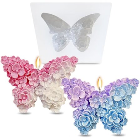 3D Blomst Sommerfugl Silikoneforme Epoxy Resin Forme Blomster Sommerfugl Lysforme til Lysfremstilling Silikoneform til DIY Duftlys Gips Sæbe