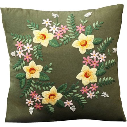 Broderi Pudebetræk Pudebetræk Korssting Sæt Til Begyndere (Lyseblå)