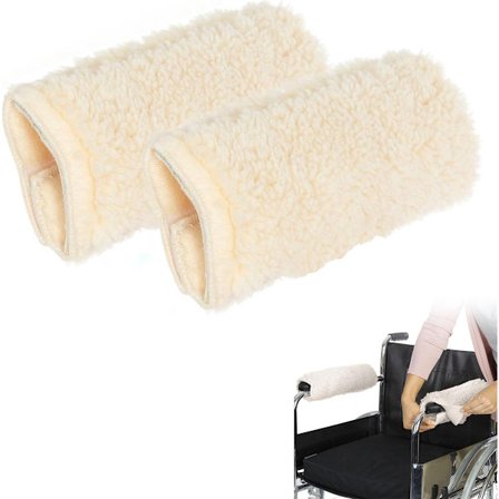 Armleneputer for rullestol - to armlenetrekk for rullestol - off-white