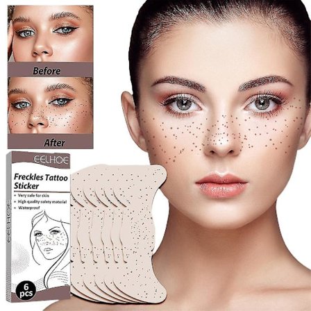 6pcs Fake Freckles Face Temporary Tattoo Makeup Stickers Waterproof Freckle Patch