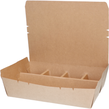 Bentoboks brun stor 5-rom