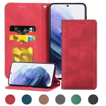 Samsung Galaxy S21 - Exklusivt Praktiskt FLOVEME Plånboksfodral Röd