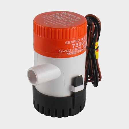 Pompe de cale électrique submersible SEAFLO 01-750 GPH (47 litres / minute), 24V, démarrage manuel, sans interrupteur à flotteur