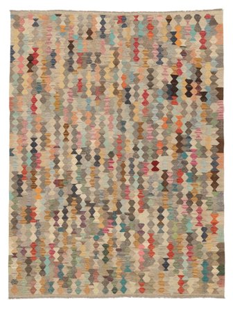 Kilim Afghan Old Style Rug 261X341 Brown/Orange Large Wool, Afghanistan