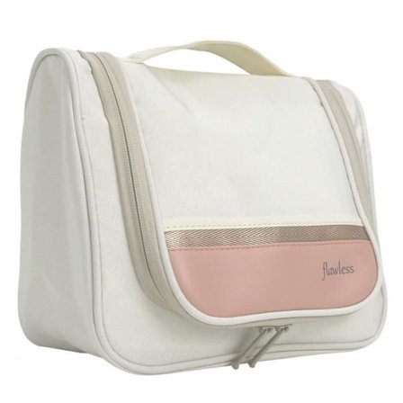 (Hvid) Rejse toilettaske til kvinder, bærbar kosmetiktaske, 26 * 21 * 9 cm makeup organizer - Hvid